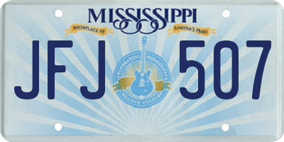 MS license plate JFJ507