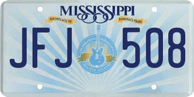 MS license plate JFJ508