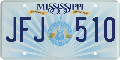 MS license plate JFJ510