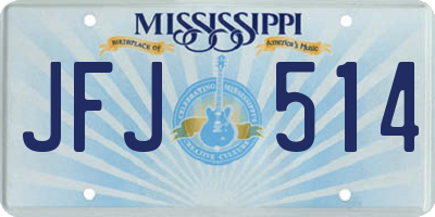 MS license plate JFJ514