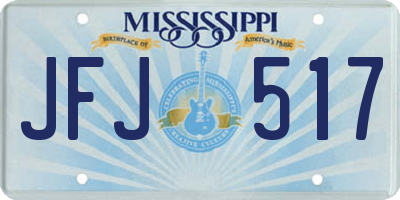 MS license plate JFJ517