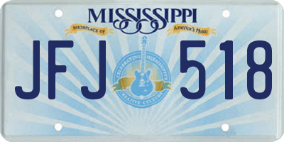 MS license plate JFJ518