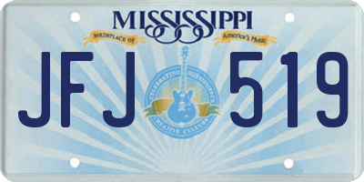 MS license plate JFJ519