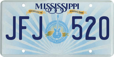MS license plate JFJ520