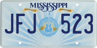 MS license plate JFJ523