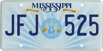 MS license plate JFJ525