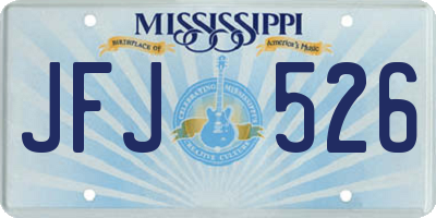 MS license plate JFJ526