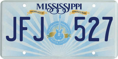 MS license plate JFJ527