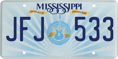 MS license plate JFJ533