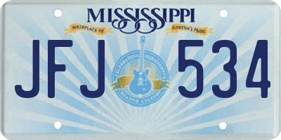 MS license plate JFJ534