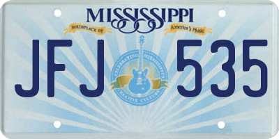 MS license plate JFJ535