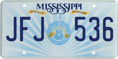 MS license plate JFJ536
