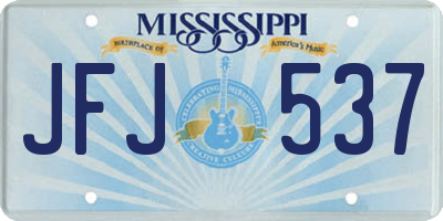 MS license plate JFJ537
