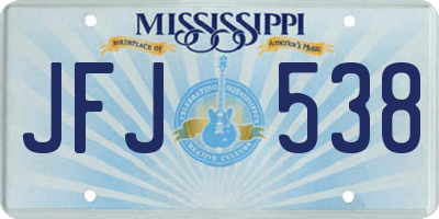 MS license plate JFJ538