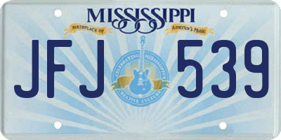 MS license plate JFJ539