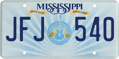 MS license plate JFJ540