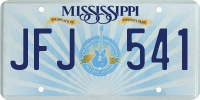 MS license plate JFJ541