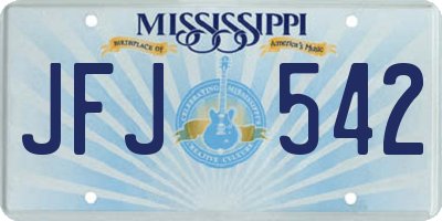 MS license plate JFJ542