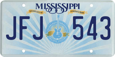 MS license plate JFJ543