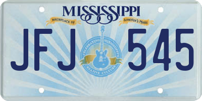 MS license plate JFJ545