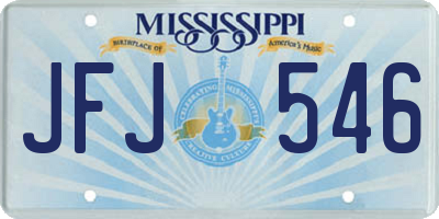 MS license plate JFJ546