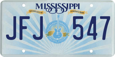 MS license plate JFJ547