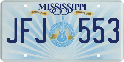 MS license plate JFJ553