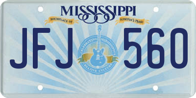 MS license plate JFJ560