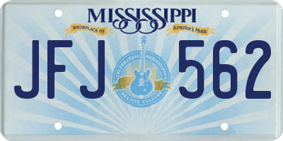 MS license plate JFJ562