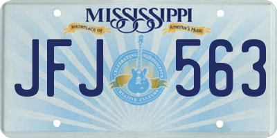 MS license plate JFJ563