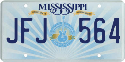 MS license plate JFJ564