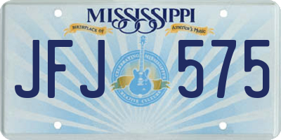 MS license plate JFJ575