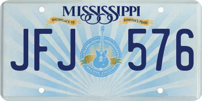 MS license plate JFJ576