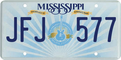 MS license plate JFJ577