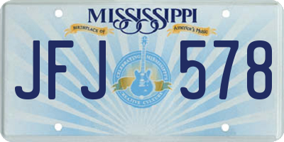 MS license plate JFJ578
