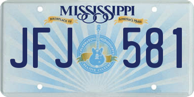 MS license plate JFJ581