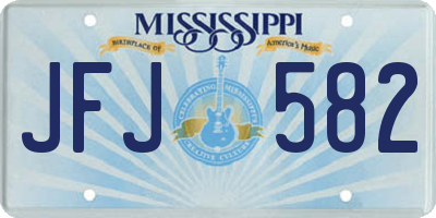 MS license plate JFJ582