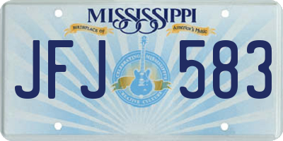 MS license plate JFJ583