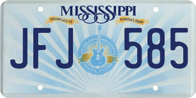 MS license plate JFJ585