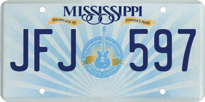 MS license plate JFJ597