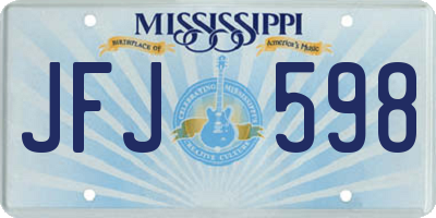 MS license plate JFJ598