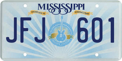 MS license plate JFJ601