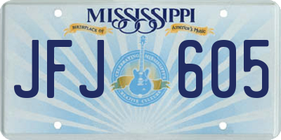MS license plate JFJ605