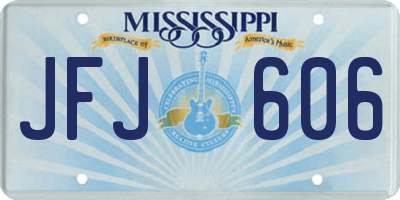 MS license plate JFJ606