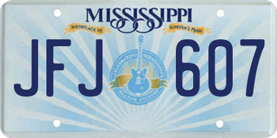 MS license plate JFJ607