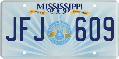 MS license plate JFJ609