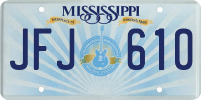 MS license plate JFJ610