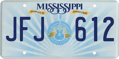 MS license plate JFJ612