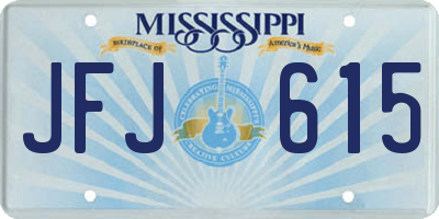 MS license plate JFJ615