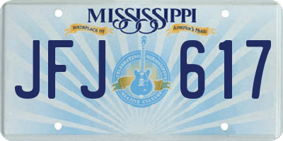 MS license plate JFJ617